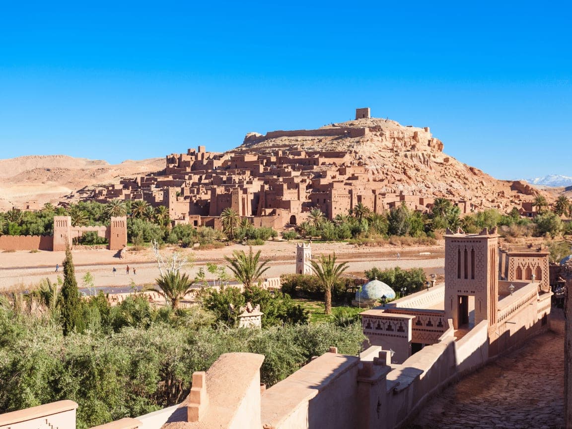 The fortified ksar of Ait Benhaddou above the Ounila valley